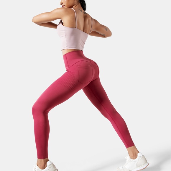 Body Sculpt Pocket Leggings  high compression full length(Baked Apple ) - Picture 4 of 11